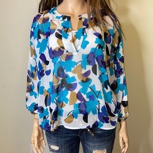 Lane Bryant Tunic Blue Purple White Top Sz 18/20